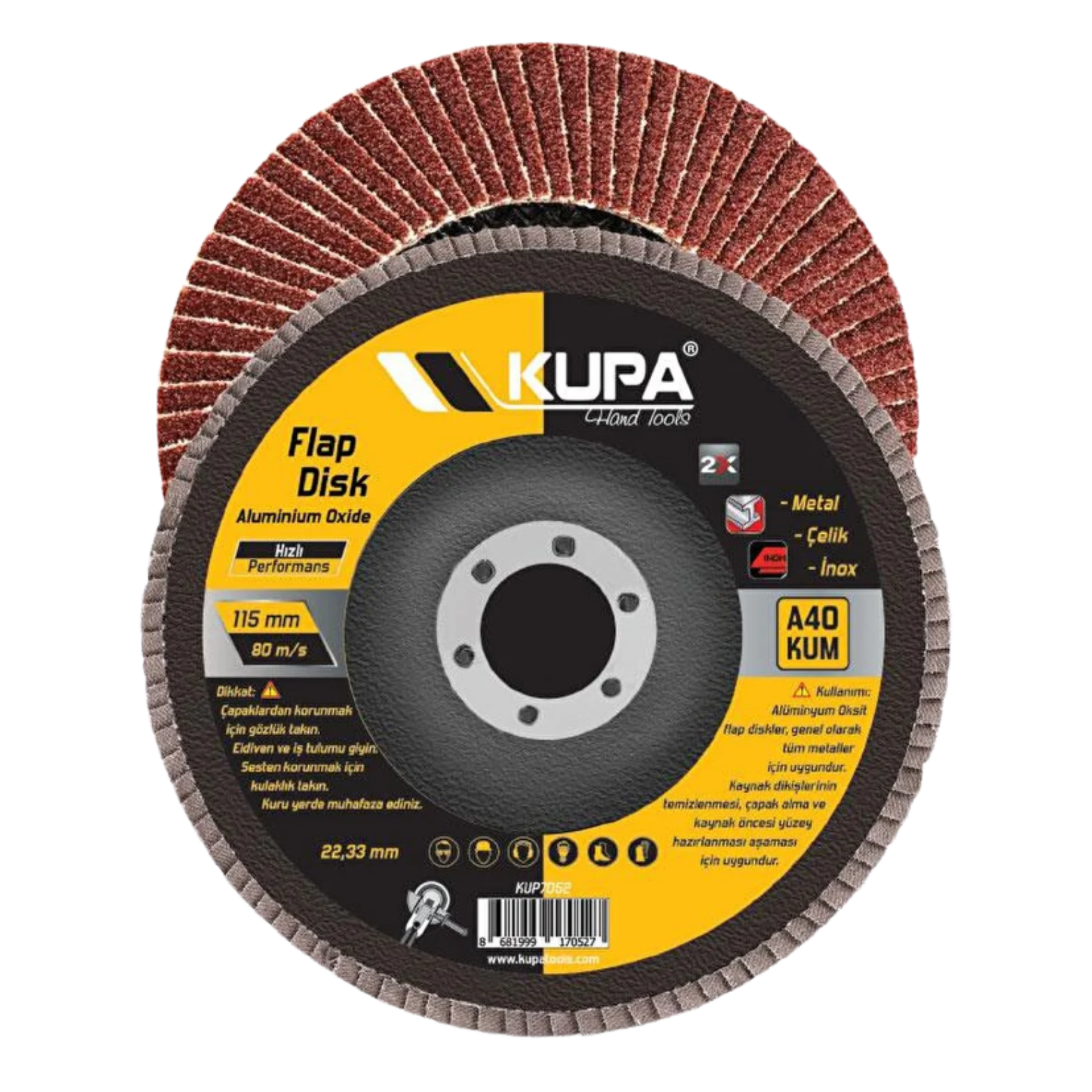 KUPA FLAP DİSK ZIMPARA 100 KUM